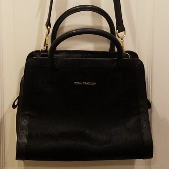 VERA BRADLEY Natalie -Leather and Calf Hair- Limited Edition Handbag Purse Black - Picture 7 of 9